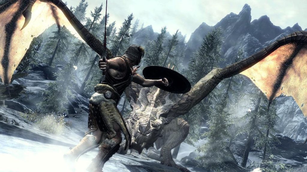 Skyrim - Dragonborn preparing to fight a dragon